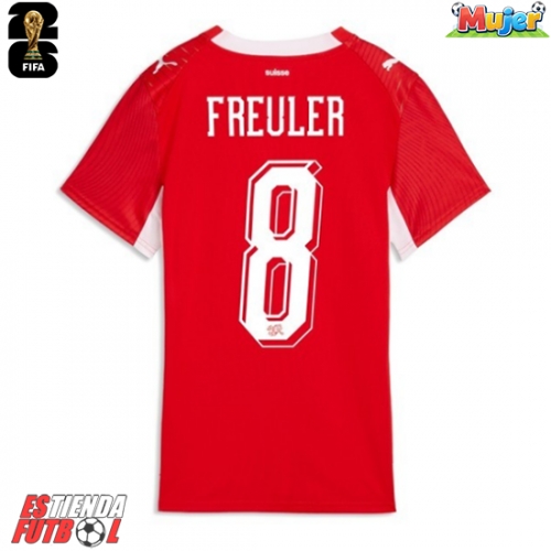 Suiza Remo Freuler #8 Primera Equipación Mujer Mundial 2026 Manga Corta